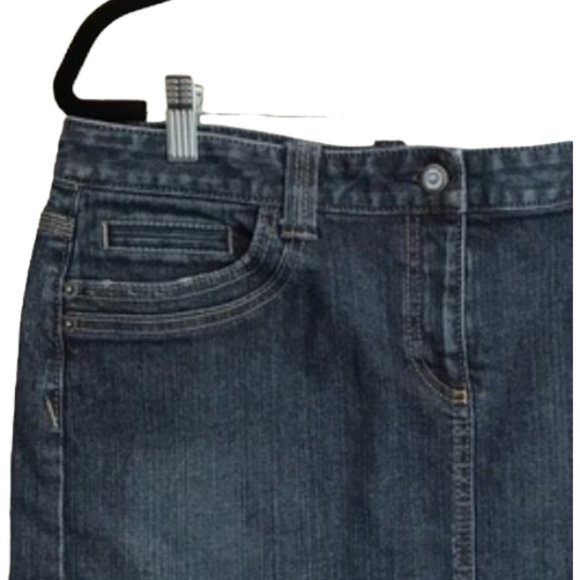 Loft Dark Wash Five Pocket Y2K Denim Mini Skirt - Picture 3 of 10